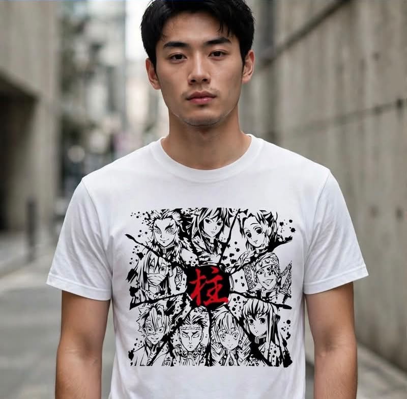 Playera Los Pilares Kimetsu No Yaiba 100% Algodón Cuello Redondo Manga Corta Premium Unisex Color Blanco