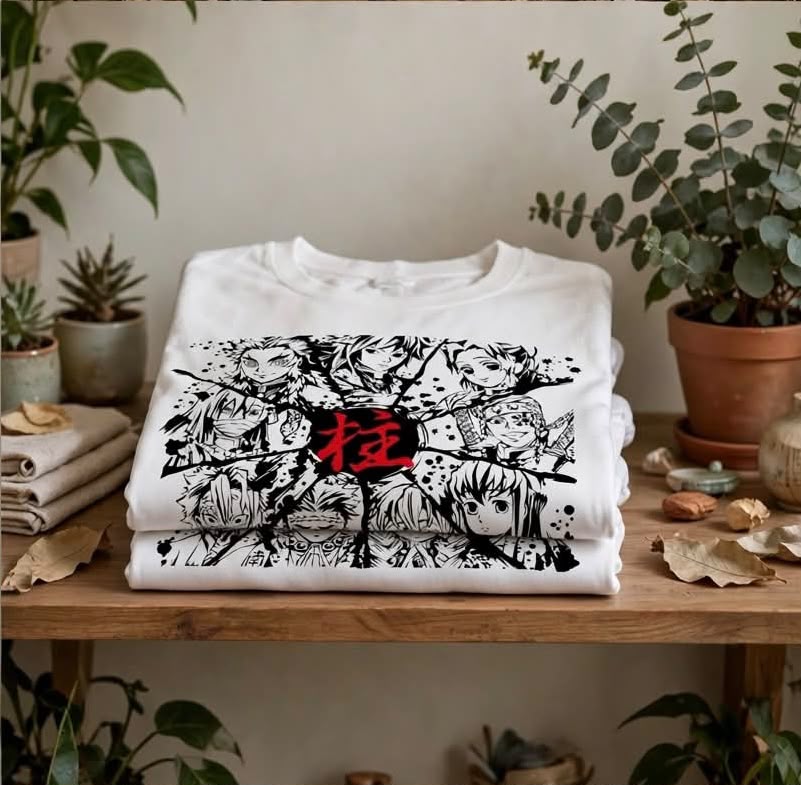 Playera Los Pilares Kimetsu No Yaiba 100% Algodón Cuello Redondo Manga Corta Premium Unisex Color Blanco