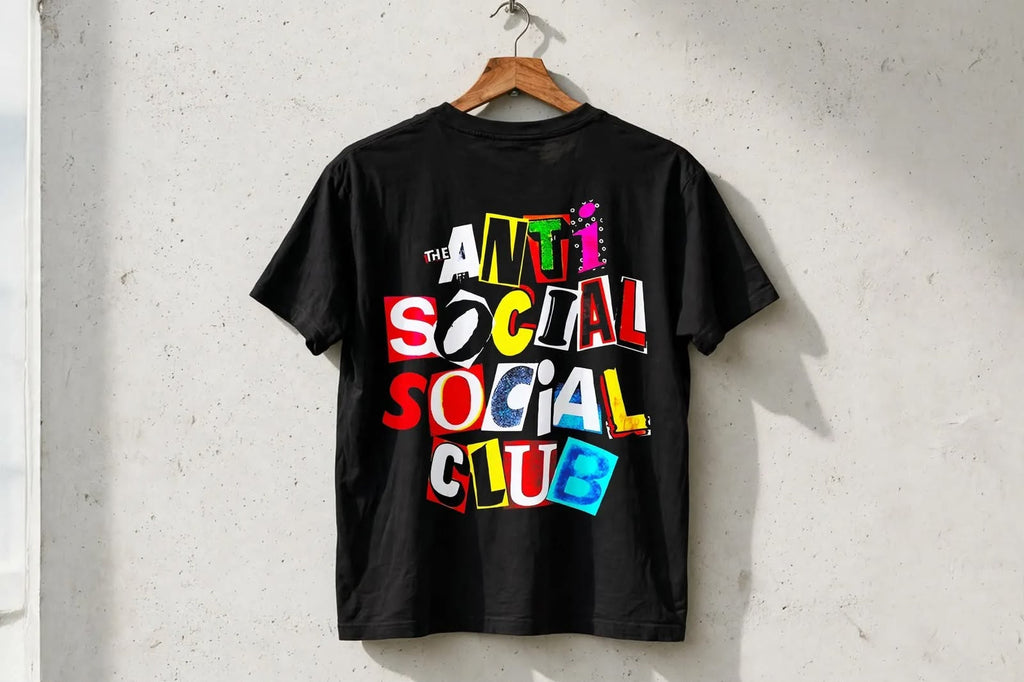 Playera Anti Social Club A 100% Algodón Cuello Redondo Manga Corta Premium Unisex Color Negro