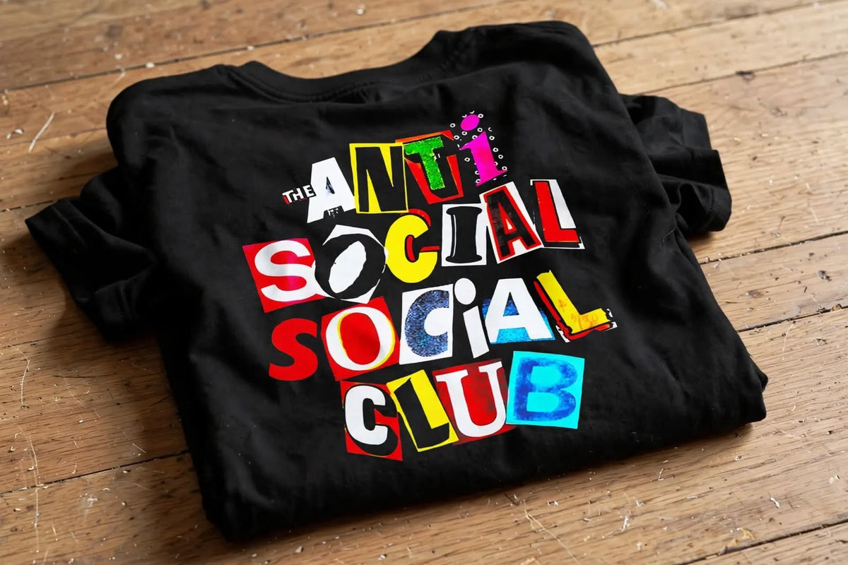 Playera Anti Social Club A 100% Algodón Cuello Redondo Manga Corta Premium Unisex Color Negro