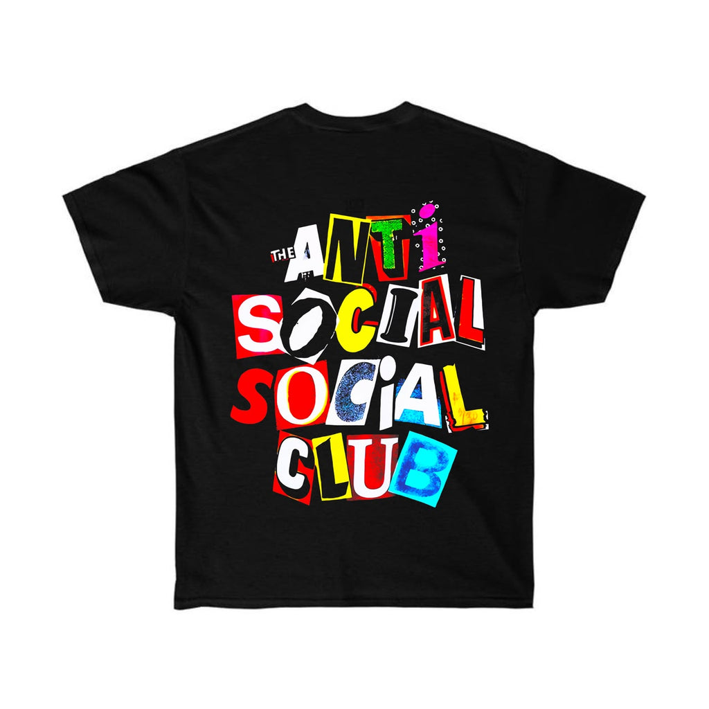 Playera Anti Social Club A 100% Algodón Cuello Redondo Manga Corta Premium Unisex Color Negro