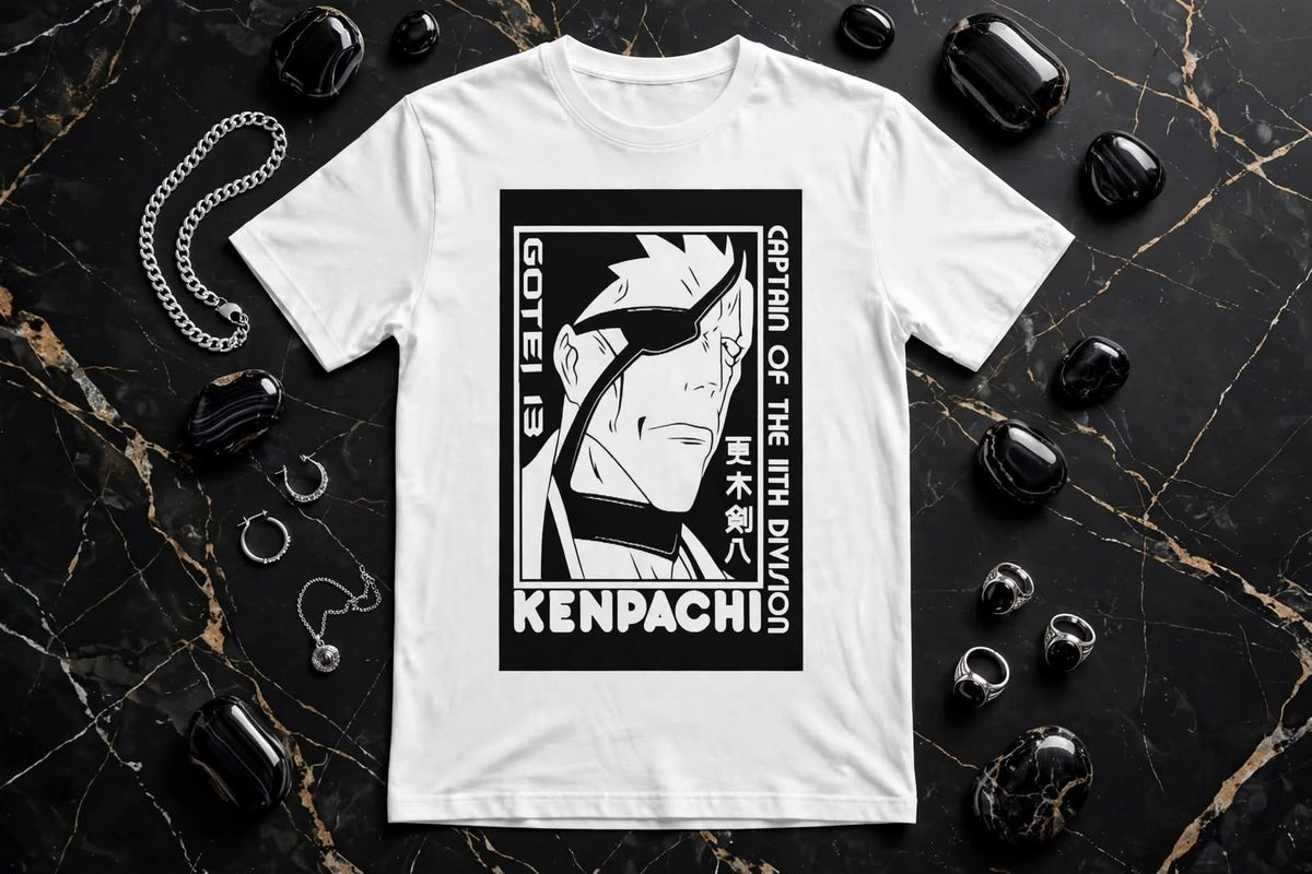Playera Kenpachi Bleach 100% Algodón Cuello Redondo Manga Corta Premium Unisex Color Blanco