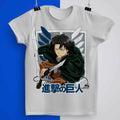 Playera Levi Ackerman 100% Algodón Cuello Redondo Manga Corta Premium Unisex Color Blanco