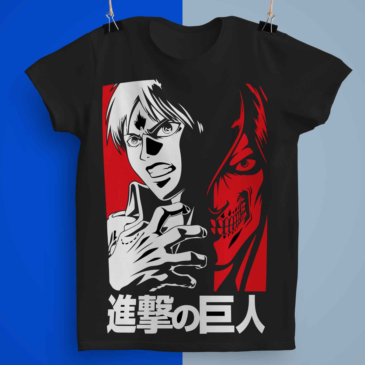 Playera Titan Eren Jaeger 100% Algodón Cuello Redondo Manga Corta Premium Unisex Color Negro