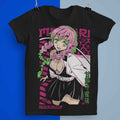 Playera Mitsuri Kanroji Kimetsu no Yaiba 100% Algodón Cuello Redondo Manga Corta Premium Unisex Color Negro