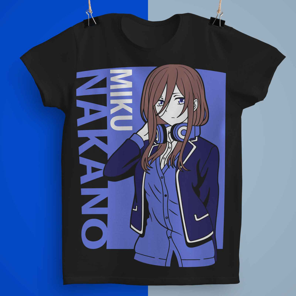 Playera Miku Nakano 100% Algodón Cuello Redondo Manga Corta Premium Unisex Color Negro
