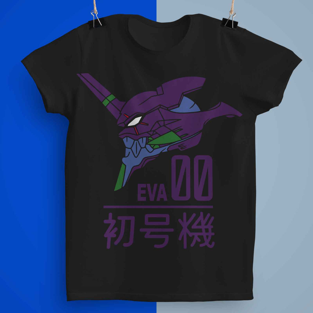 Playera Evangelion 100% Algodón Cuello Redondo Manga Corta Premium Unisex Color Negro
