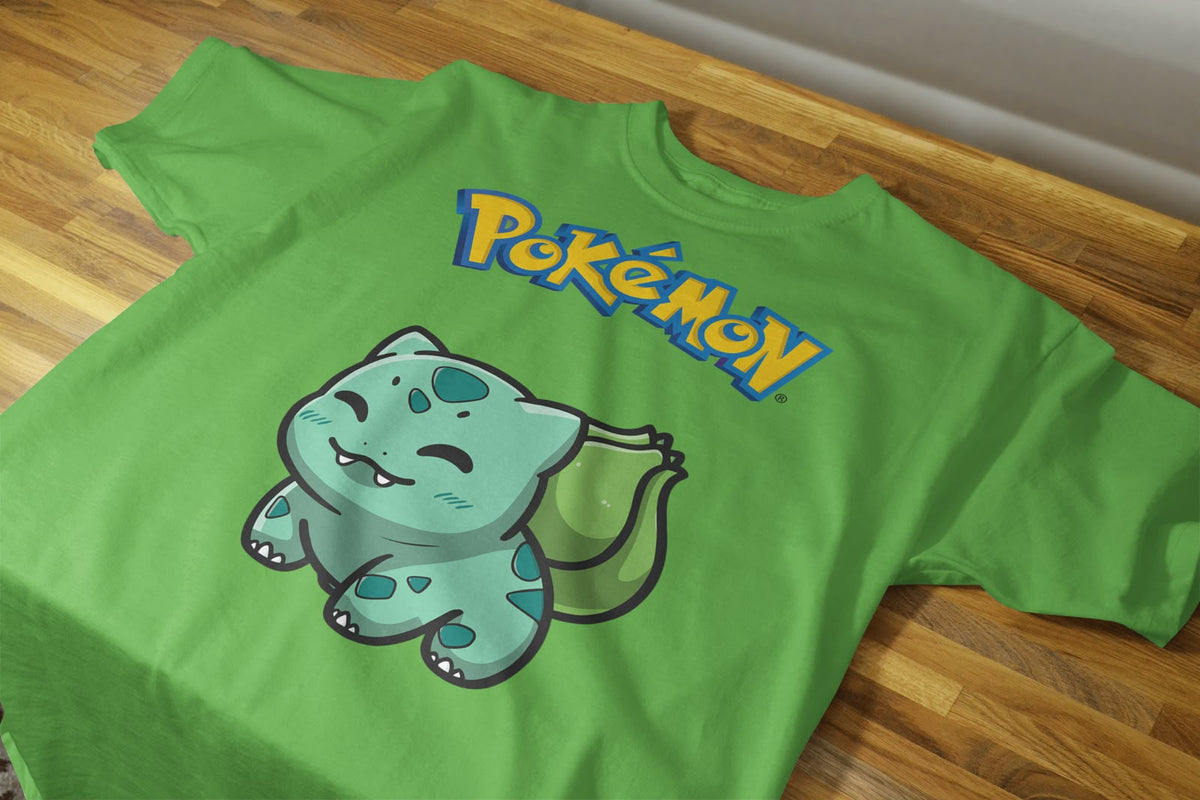 Playera Bullbasaur Pokémon 100% Algodón Cuello Redondo Manga Corta Premium Unisex Color Verde