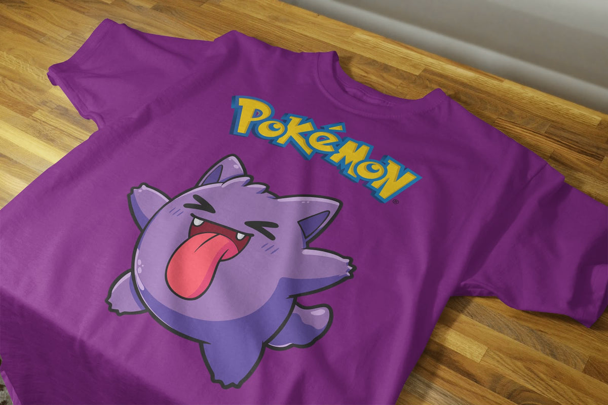 Playera Gengar Pokémon 100% Algodón Cuello Redondo Manga Corta Premium Unisex Color Morado