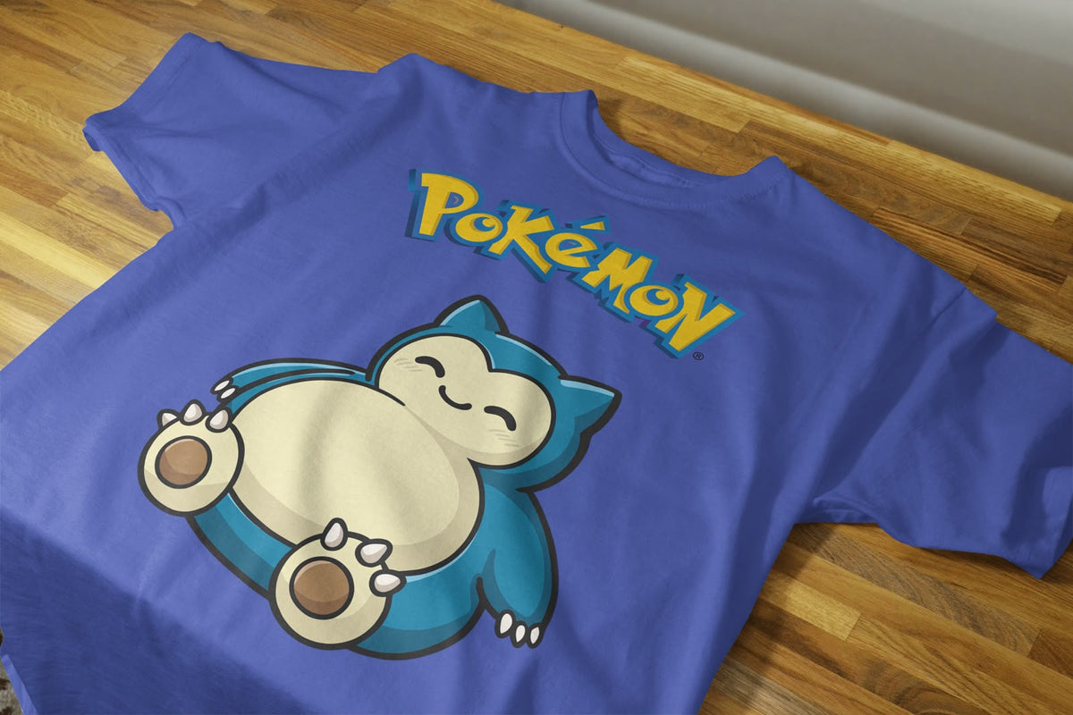 Playera Snorlax Pokémon 100% Algodón Cuello Redondo Manga Corta Premium Unisex Color Azul