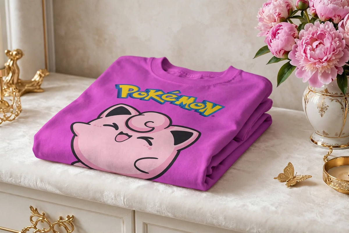 Playera Jigglypuff Pokémon 100% Algodón Cuello Redondo Manga Corta Premium Unisex Color Rosa
