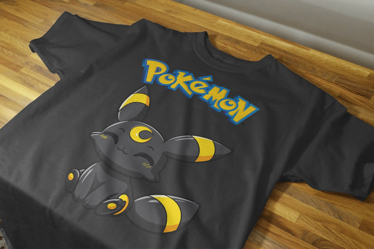 Playera Umbreon Pokémon 100% Algodón Cuello Redondo Manga Corta Premium Unisex Color Negro