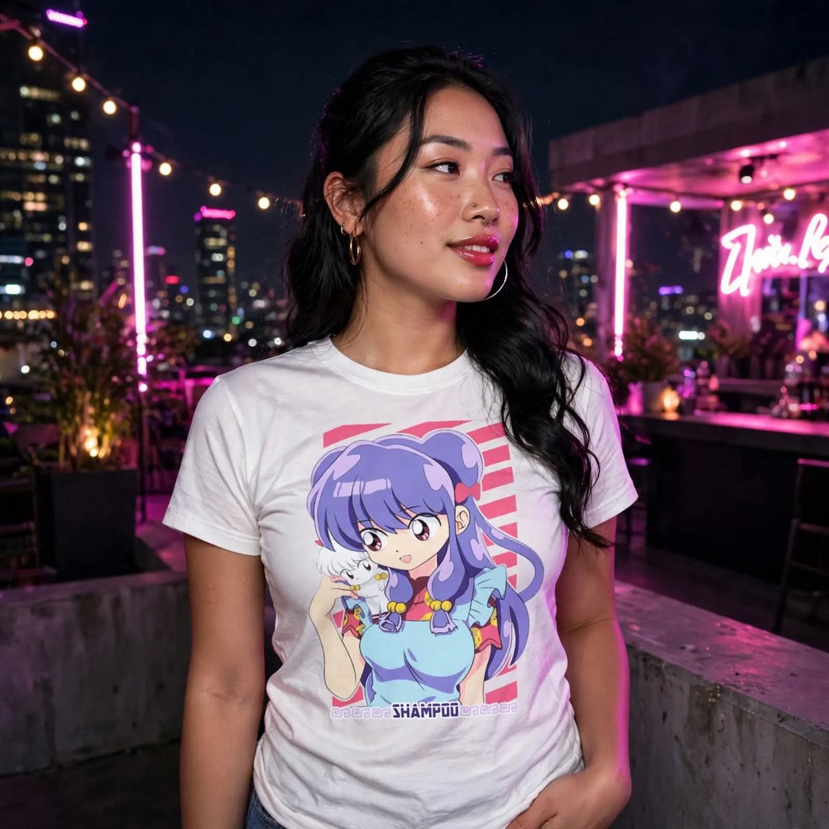 Playera Shampoo Ranma 1\2 100% Algodón Cuello Redondo Manga Corta Premium Unisex Color Blanco