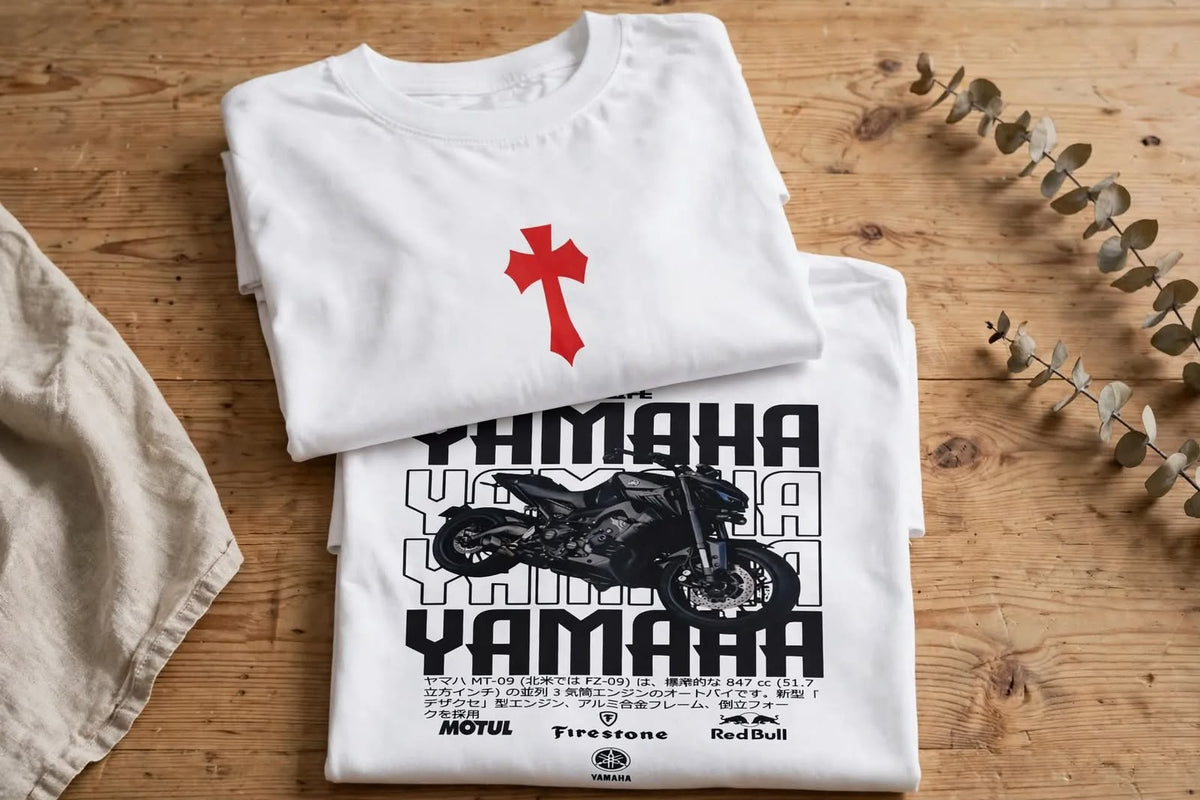 Playera Yamaha 100% Algodón Cuello Redondo Manga Corta Premium Unisex Color Blanco