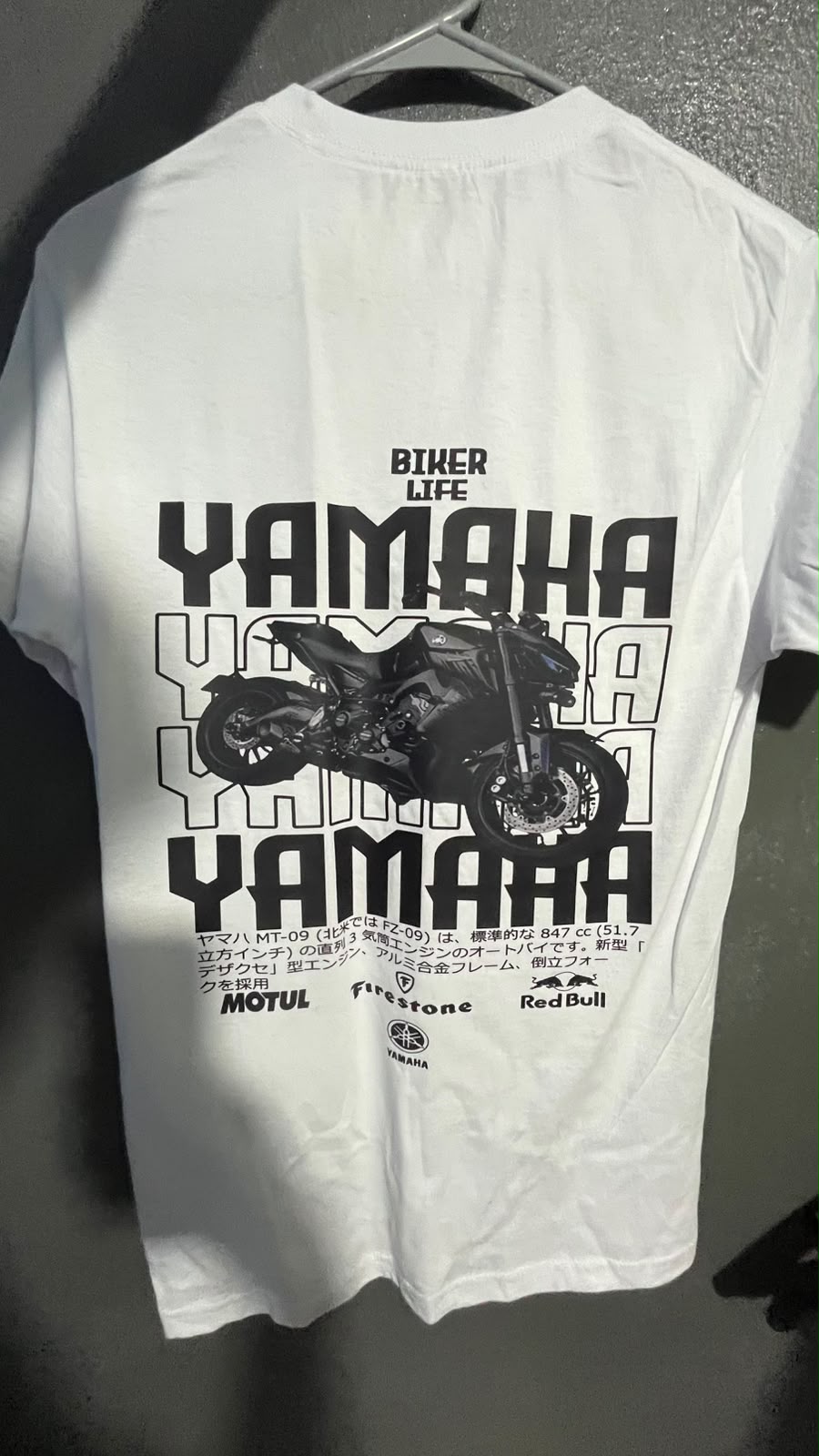 Playera Yamaha 100% Algodón Cuello Redondo Manga Corta Premium Unisex Color Blanco