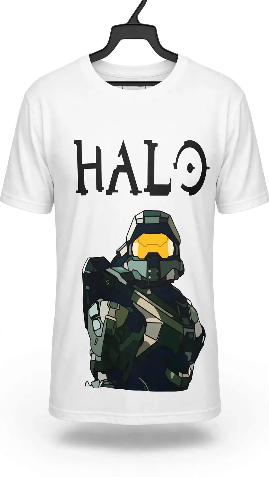 Playera Halo 100% Algodón Cuello Redondo Manga Corta Premium Unisex Color Blanco