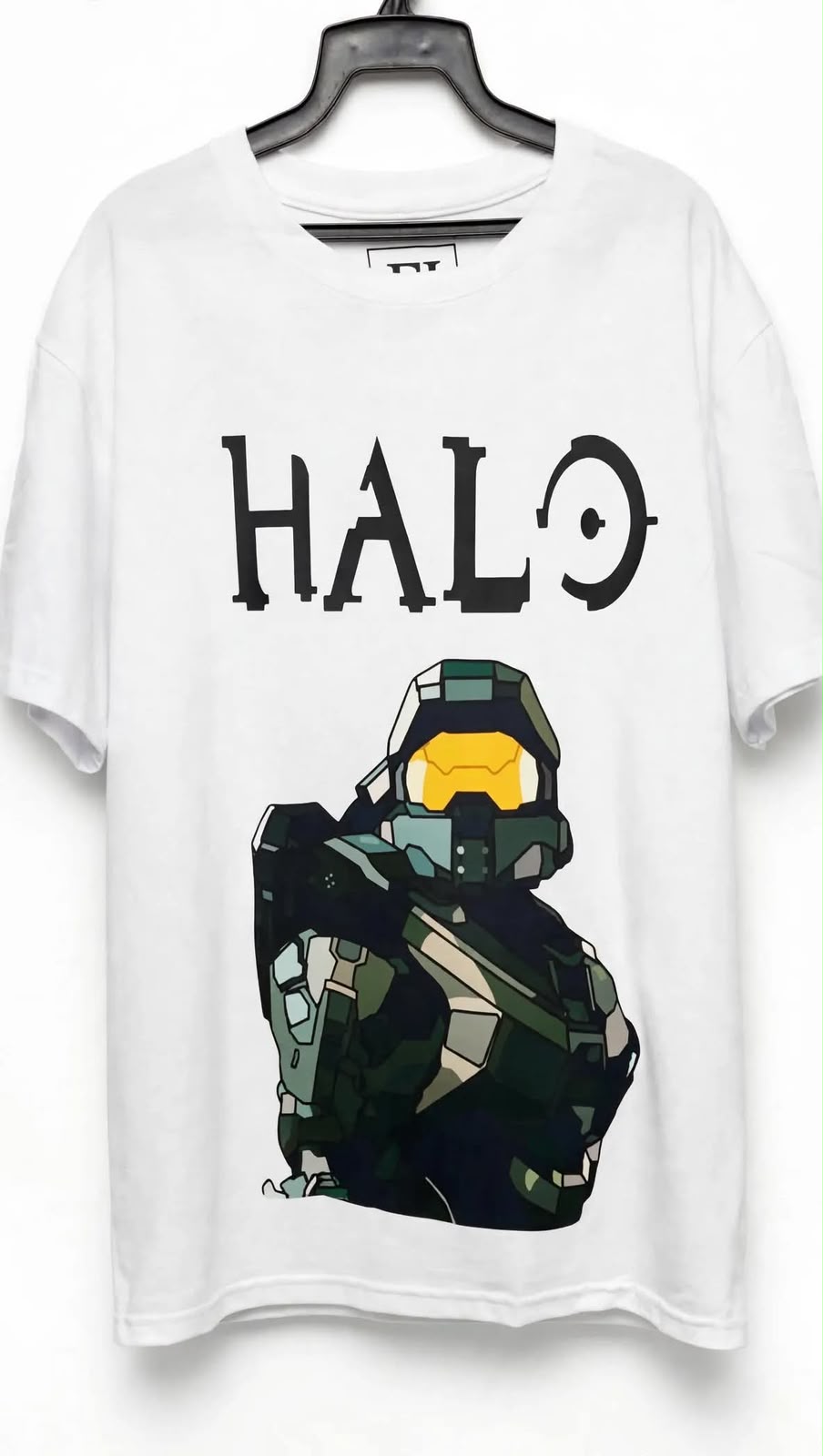 Playera Halo 100% Algodón Cuello Redondo Manga Corta Premium Unisex Color Blanco