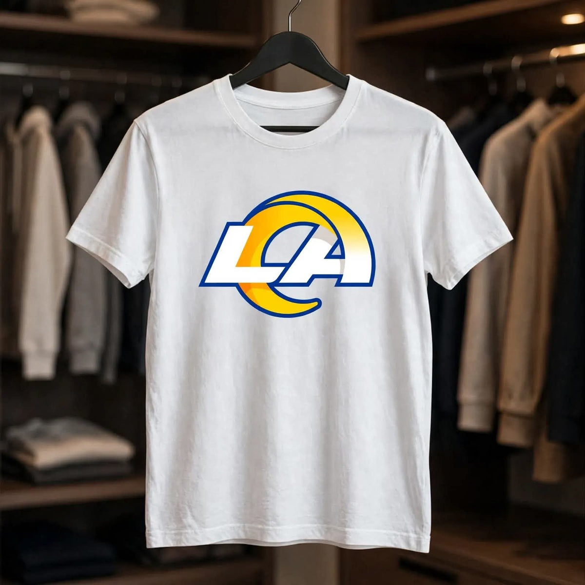 Playera LA 100% Algodón Cuello Redondo Manga Corta Premium Unisex Color Blanco