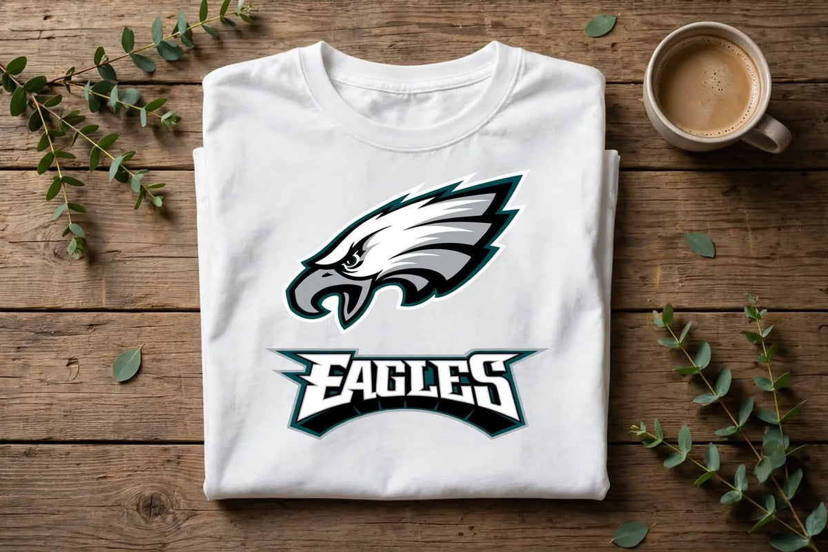 Playera Eagles 100% Algodón Cuello Redondo Manga Corta Premium Unisex Color Blanco