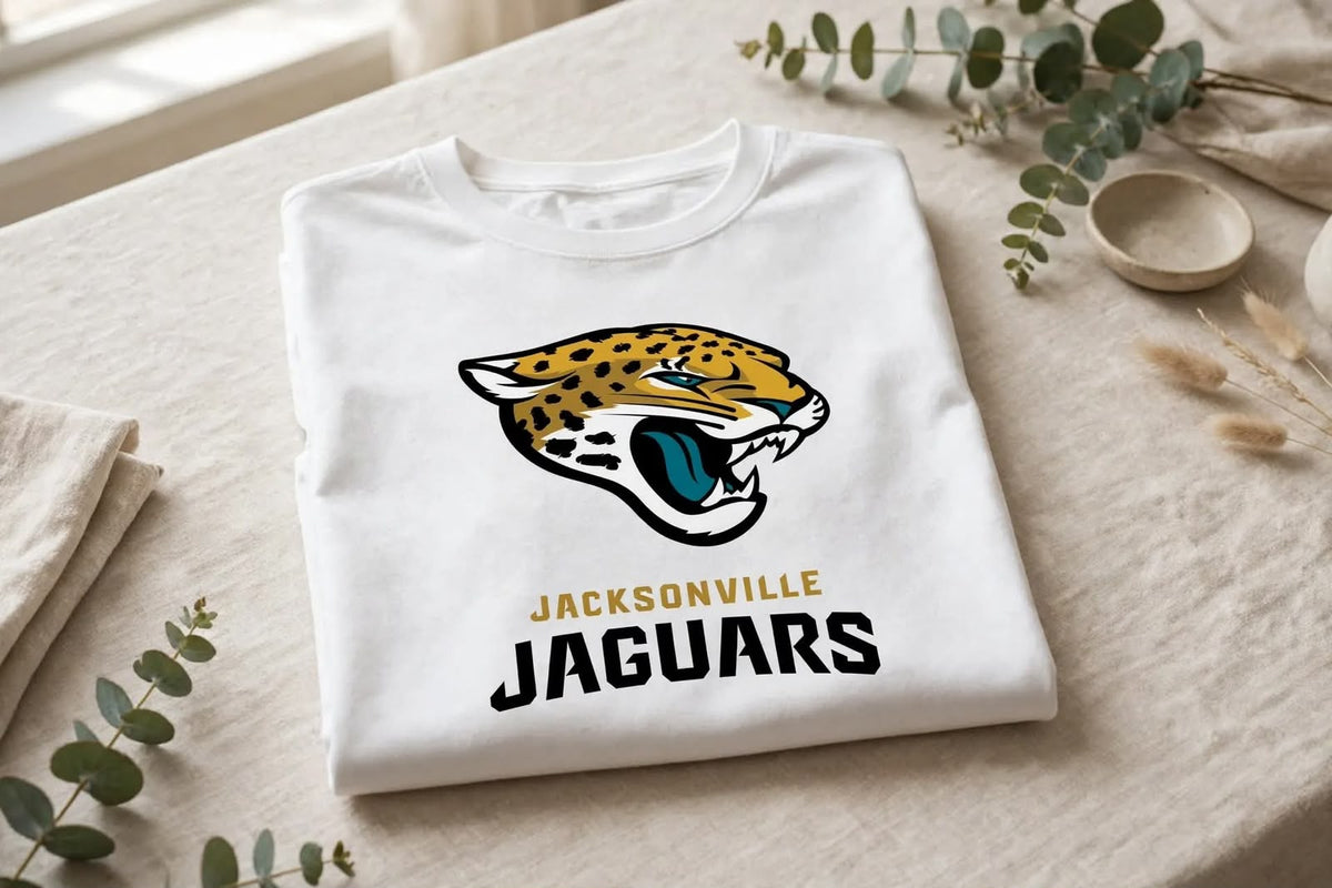 Playera Jacksonville Jaguars 100% Algodón Cuello Redondo Manga Corta Premium Unisex Color Blanco