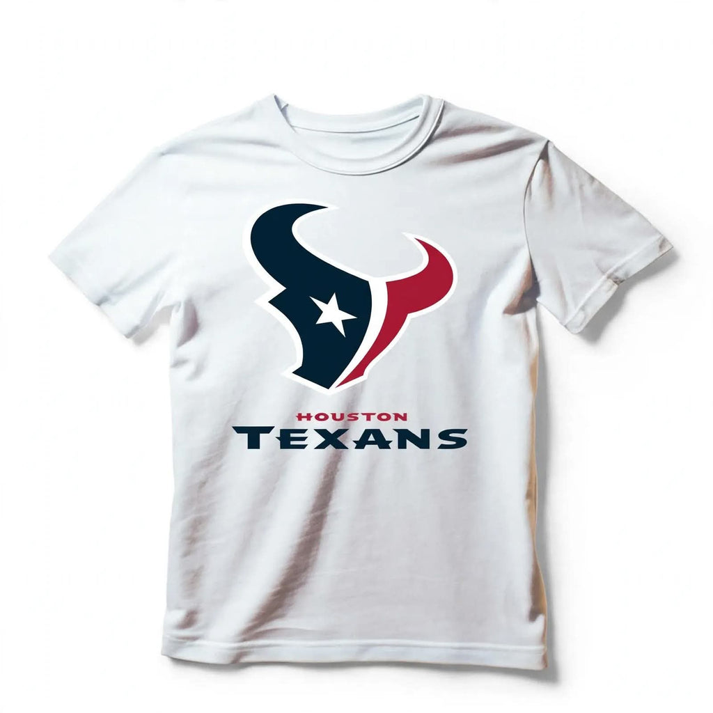 Playera Houston Texans 100% Algodón Cuello Redondo Manga Corta Premium Unisex Color Blanco