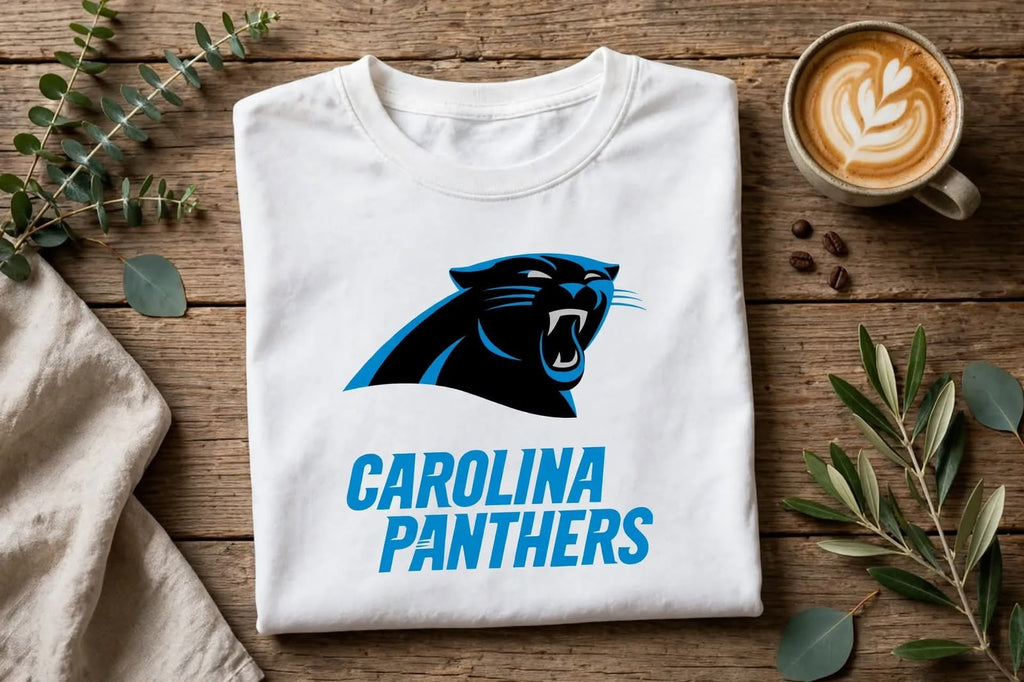 Playera Carolina Panthers 100% Algodón Cuello Redondo Manga Corta Premium Unisex Color Blanco