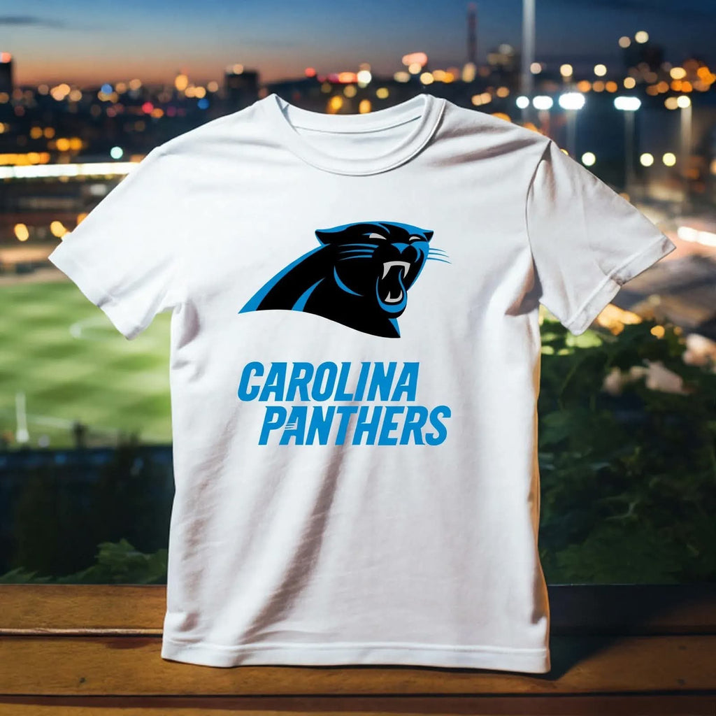 Playera Carolina Panthers 100% Algodón Cuello Redondo Manga Corta Premium Unisex Color Blanco