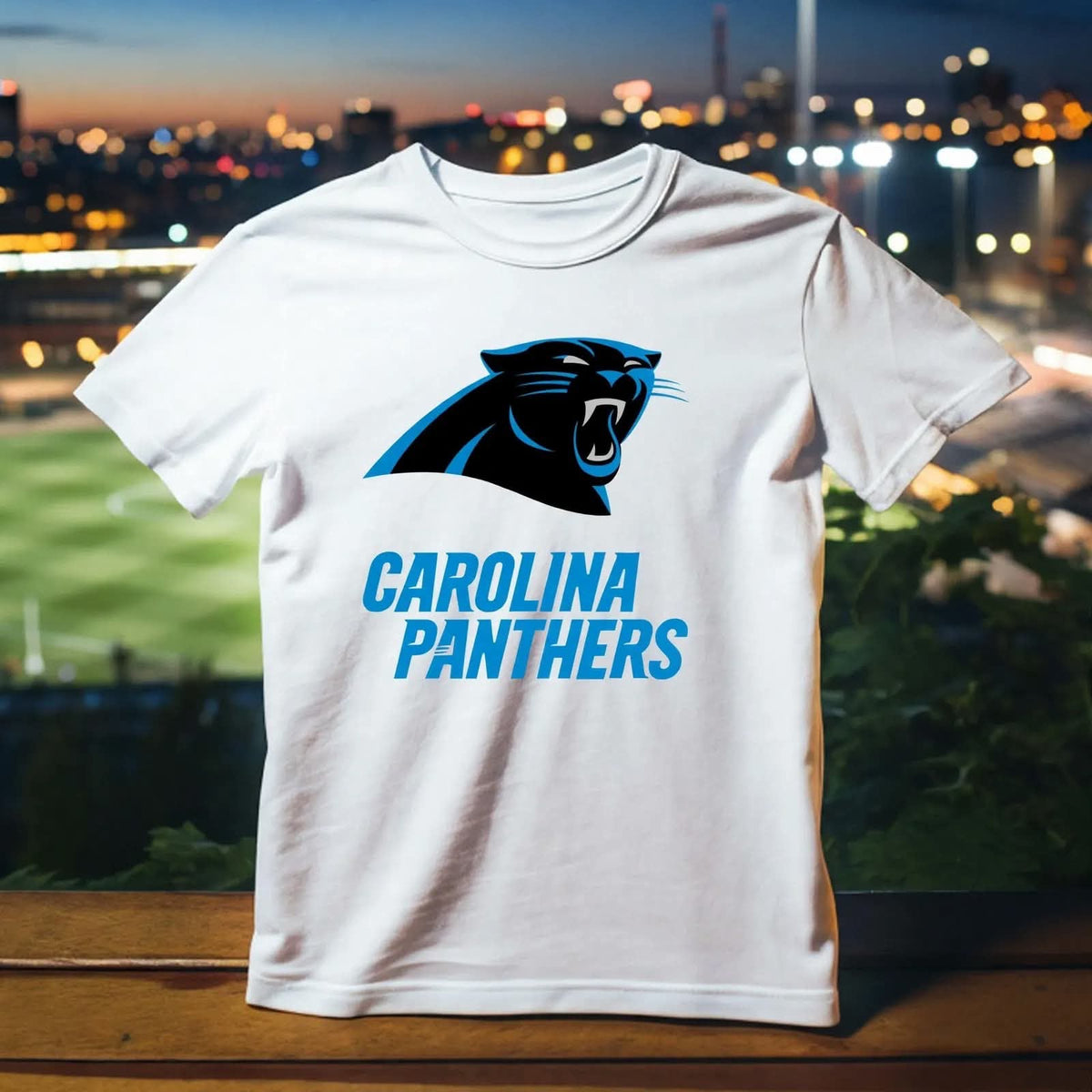 Playera Carolina Panthers 100% Algodón Cuello Redondo Manga Corta Premium Unisex Color Blanco