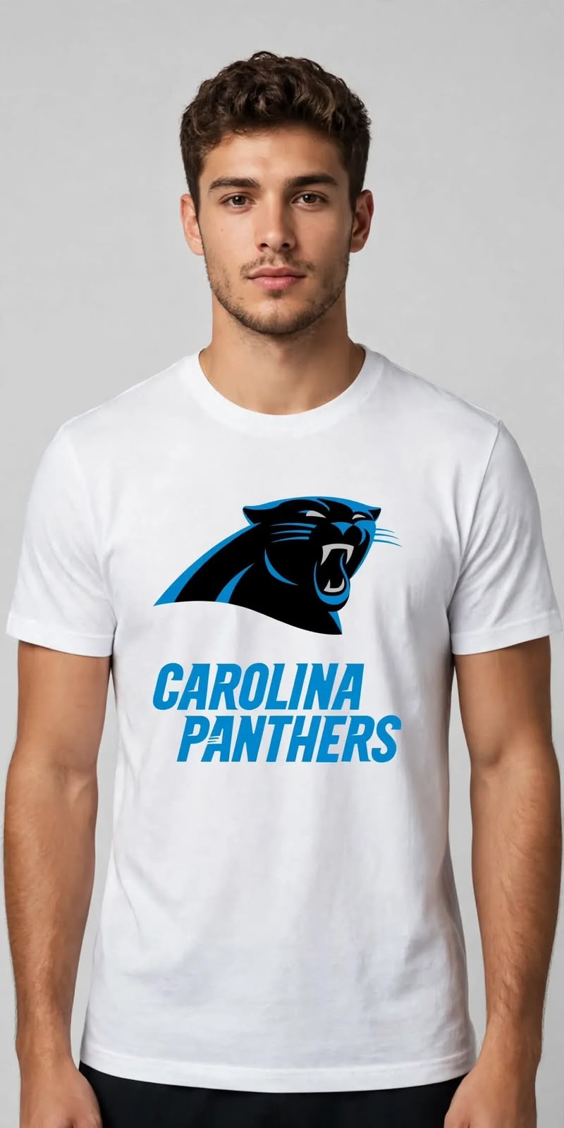 Playera Carolina Panthers 100% Algodón Cuello Redondo Manga Corta Premium Unisex Color Blanco