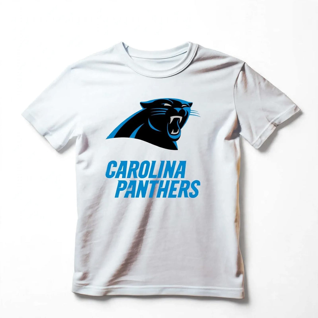 Playera Carolina Panthers 100% Algodón Cuello Redondo Manga Corta Premium Unisex Color Blanco