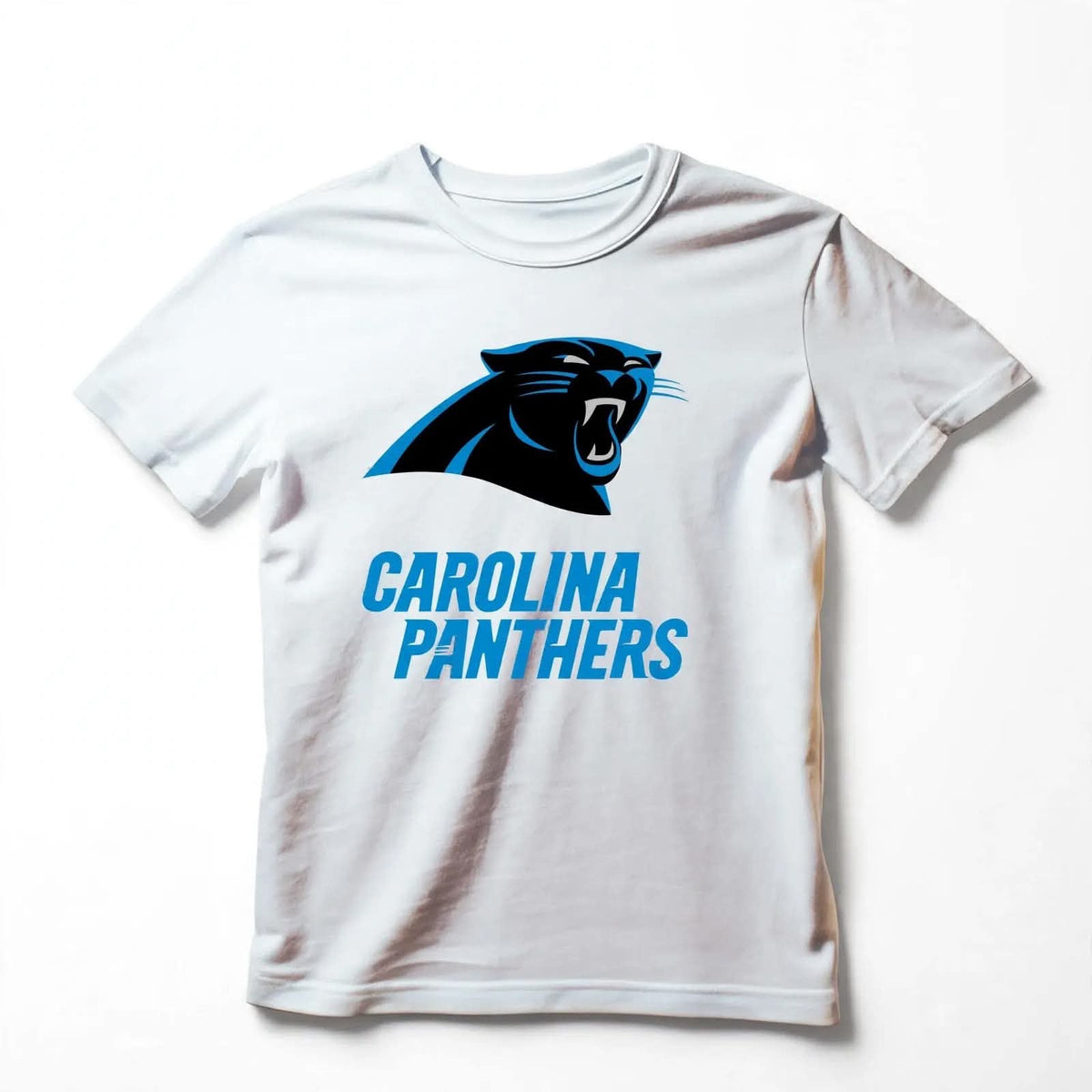 Playera Carolina Panthers 100% Algodón Cuello Redondo Manga Corta Premium Unisex Color Blanco