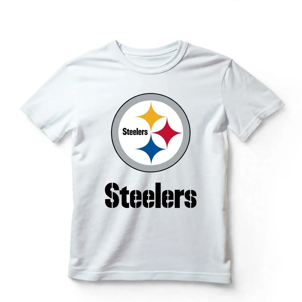 Playera Steelers 100% Algodón Cuello Redondo Manga Corta Premium Unisex Color Blanco
