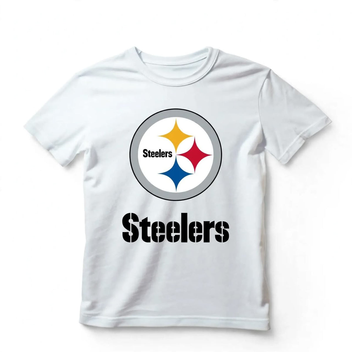 Playera Steelers 100% Algodón Cuello Redondo Manga Corta Premium Unisex Color Blanco