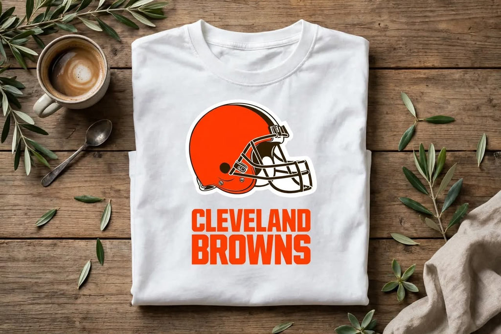Playera Cleveland Browns 100% Algodón Cuello Redondo Manga Corta Premium Unisex Color Blanco