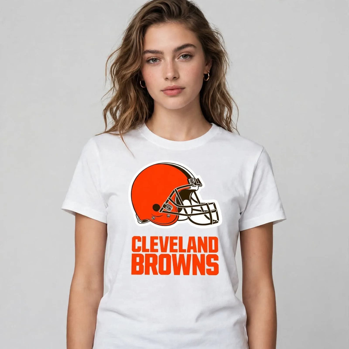 Playera Cleveland Browns 100% Algodón Cuello Redondo Manga Corta Premium Unisex Color Blanco