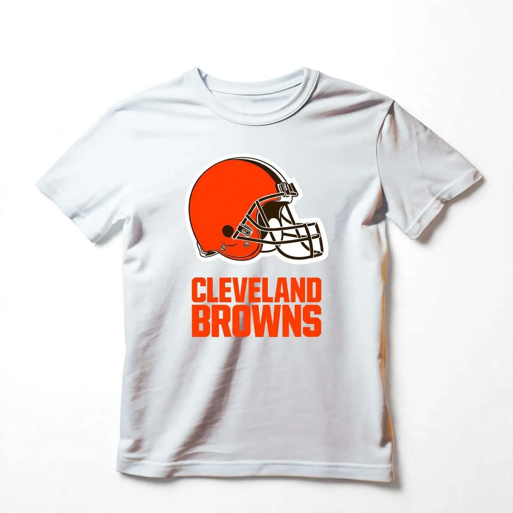 Playera Cleveland Browns 100% Algodón Cuello Redondo Manga Corta Premium Unisex Color Blanco