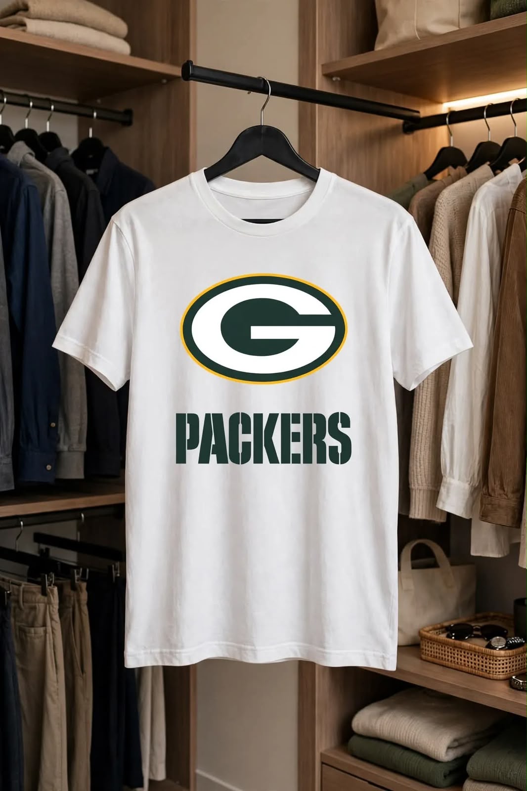 Playera Packers 100% Algodón Cuello Redondo Manga Corta Premium Unisex Color Blanco