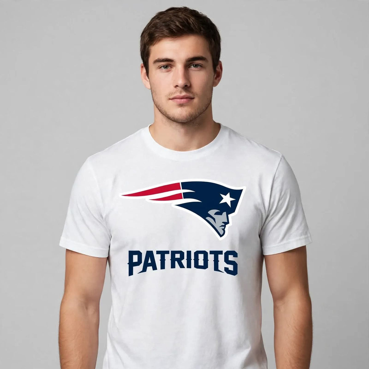 Playera Patriots 100% Algodón Cuello Redondo Manga Corta Premium Unisex Color Blanco