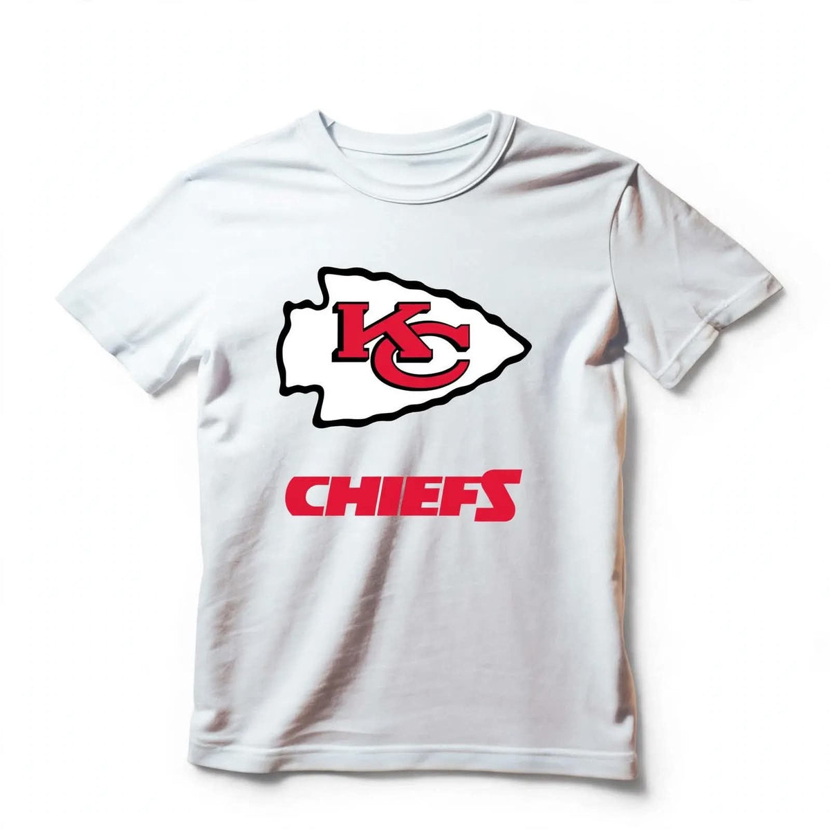 Playera Kc Chiefs 100% Algodón Cuello Redondo Manga Corta Premium Unisex Color Blanco