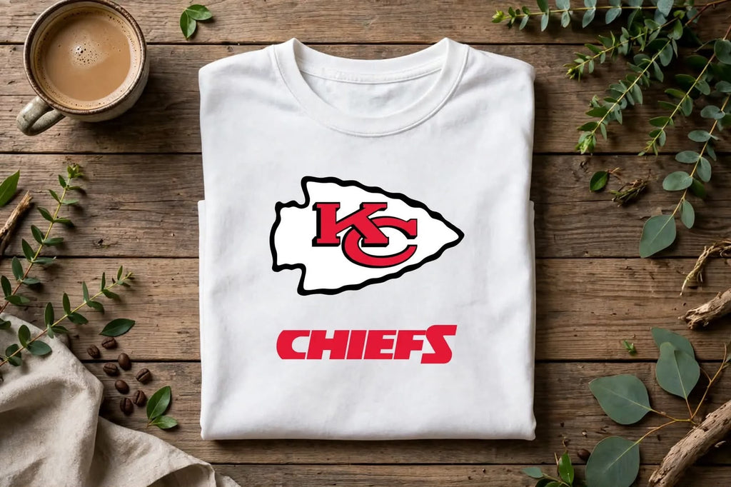 Playera Kc Chiefs 100% Algodón Cuello Redondo Manga Corta Premium Unisex Color Blanco