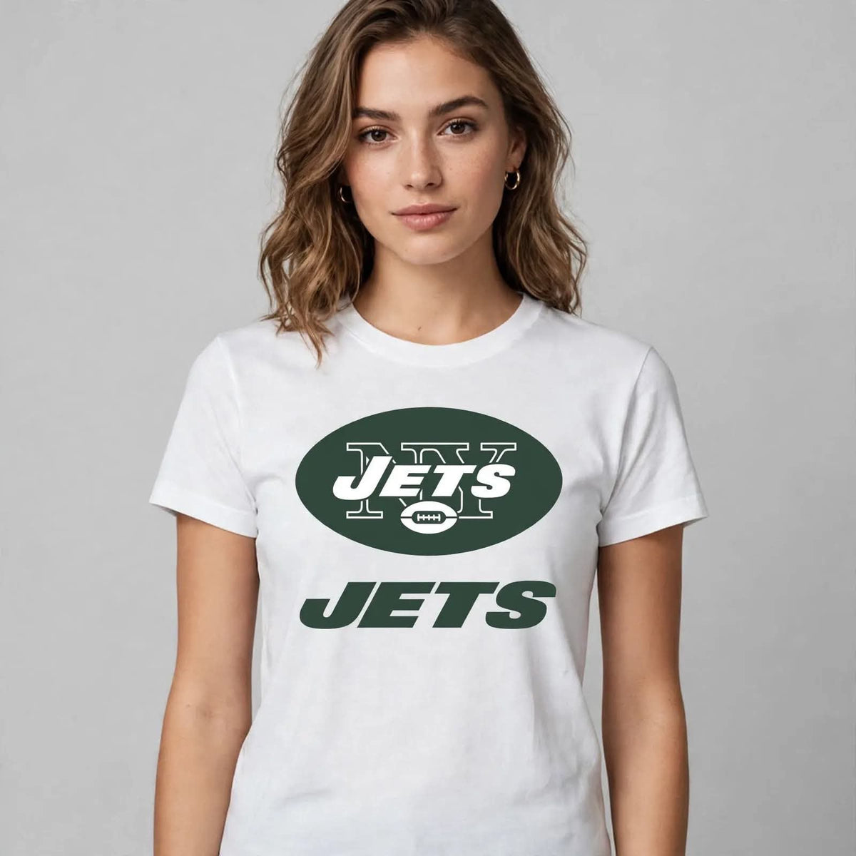 Playera Jets Ny 100% Algodón Cuello Redondo Manga Corta Premium Unisex Color Blanco
