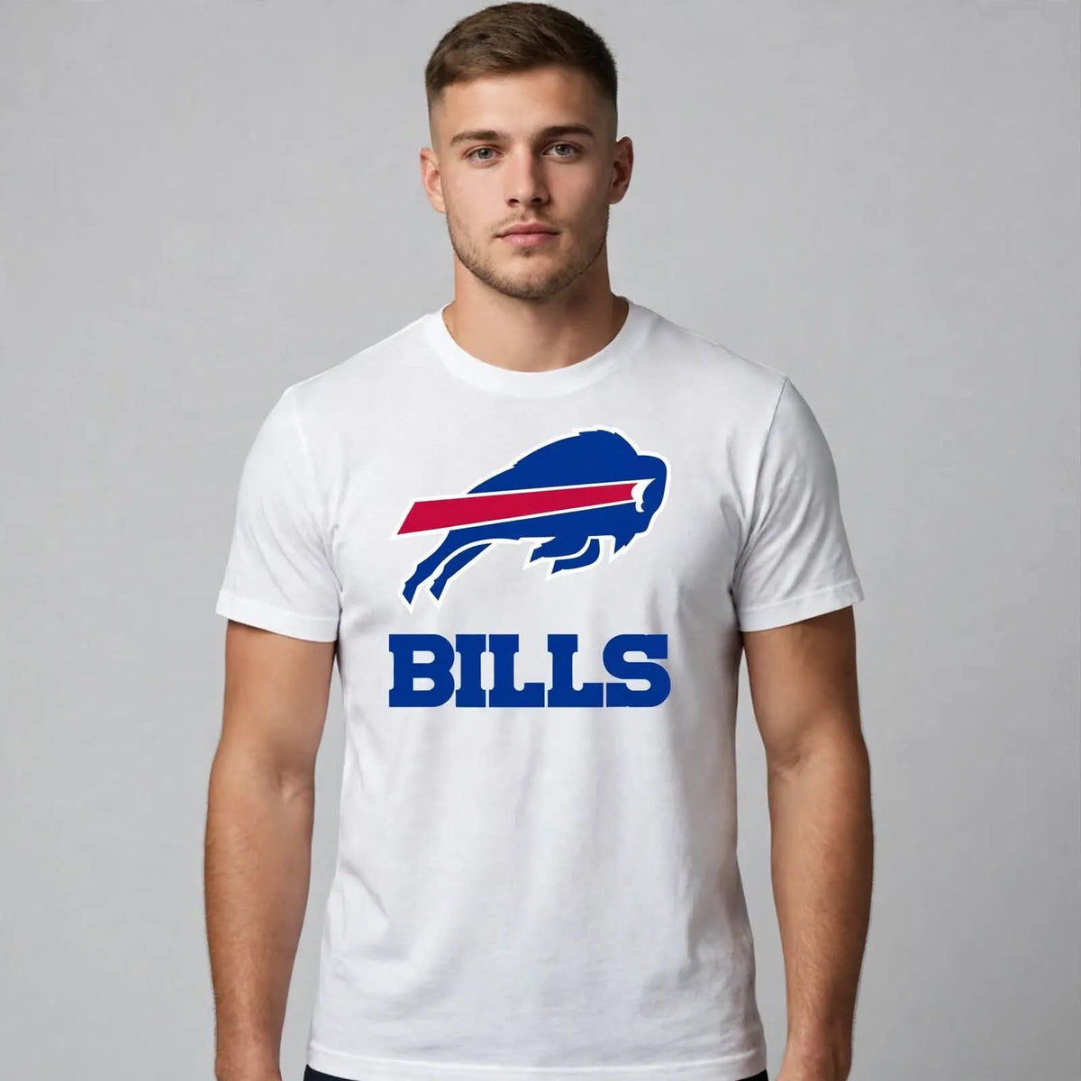Playera Bills 100% Algodón Cuello Redondo Manga Corta Premium Unisex Color Blanco