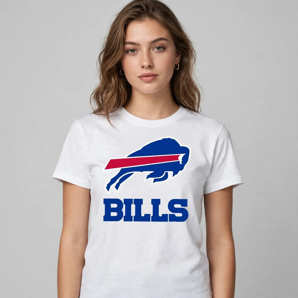 Playera Bills 100% Algodón Cuello Redondo Manga Corta Premium Unisex Color Blanco