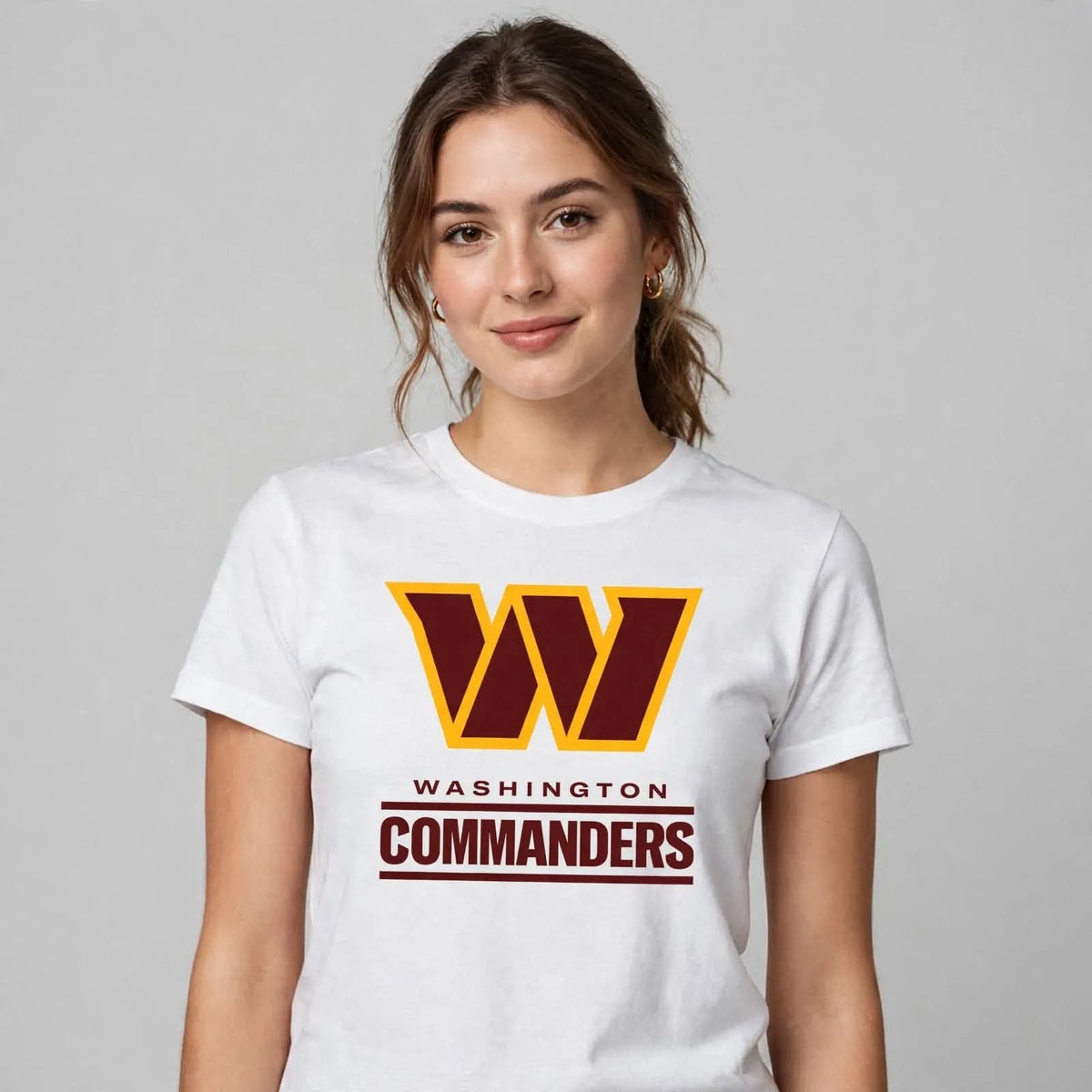 Playera Washington Commanders 100% Algodón Cuello Redondo Manga Corta Premium Unisex Color Blanco