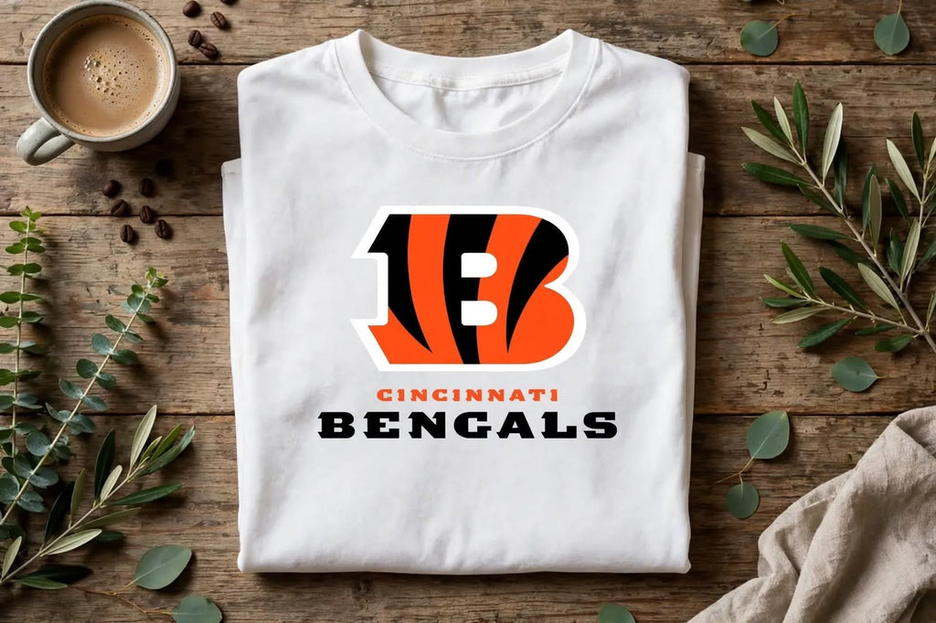 Playera Cincinnati Bengals 100% Algodón Cuello Redondo Manga Corta Premium Unisex Color Blanco