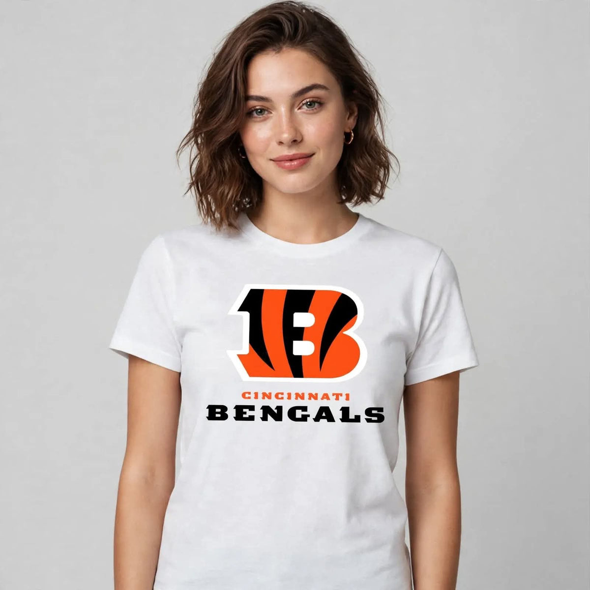 Playera Cincinnati Bengals 100% Algodón Cuello Redondo Manga Corta Premium Unisex Color Blanco