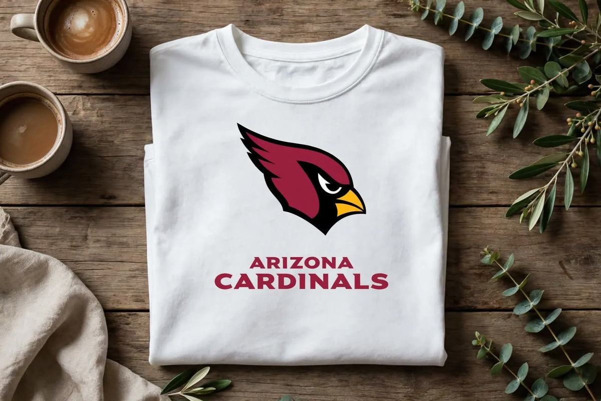 Playera Arizona Cardinals 100% Algodón Cuello Redondo Manga Corta Premium Unisex Color Blanco