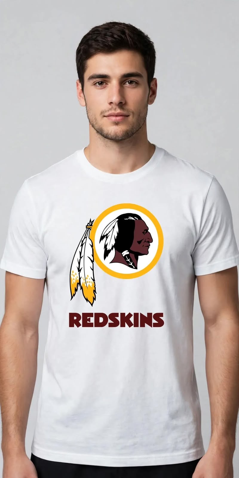 Playera Redskins 100% Algodón Cuello Redondo Manga Corta Premium Unisex Color Blanco