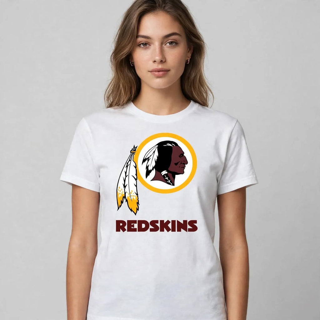 Playera Redskins 100% Algodón Cuello Redondo Manga Corta Premium Unisex Color Blanco