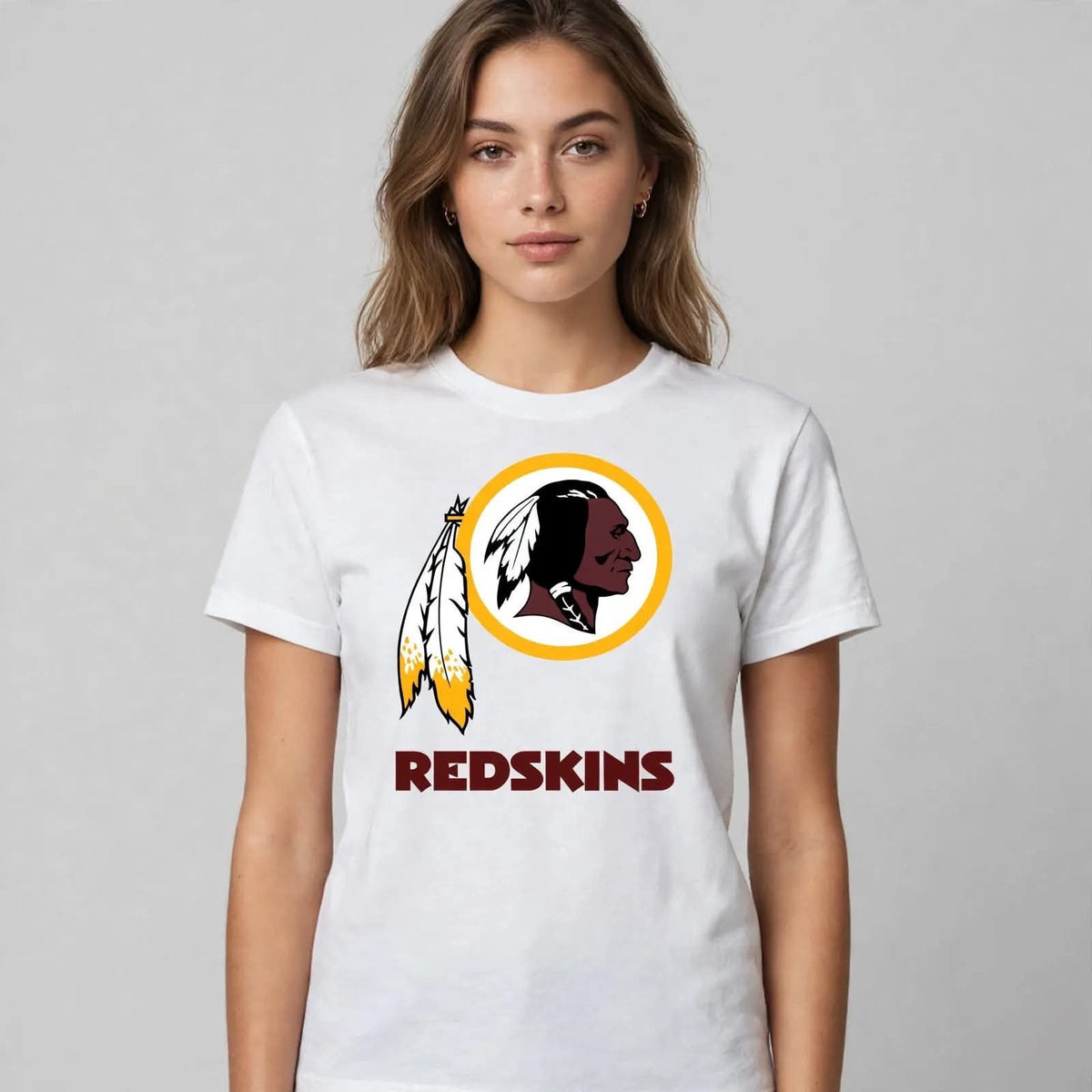 Playera Redskins 100% Algodón Cuello Redondo Manga Corta Premium Unisex Color Blanco